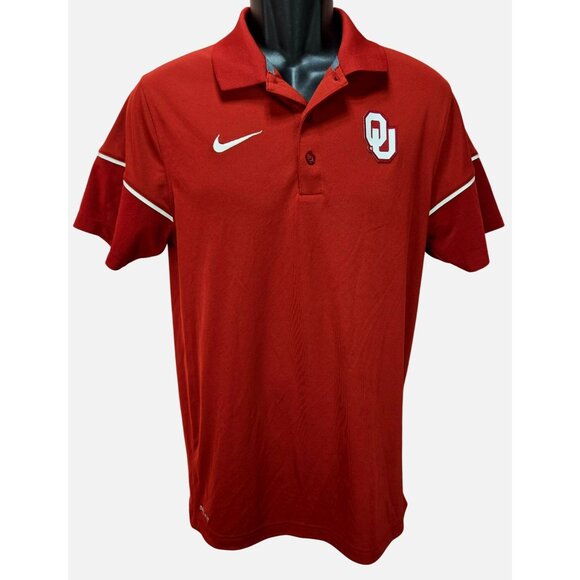 Oklahoma Sooners Nike Dri-Fit Mens Red Polo Shirt Small - Picture 1 of 10